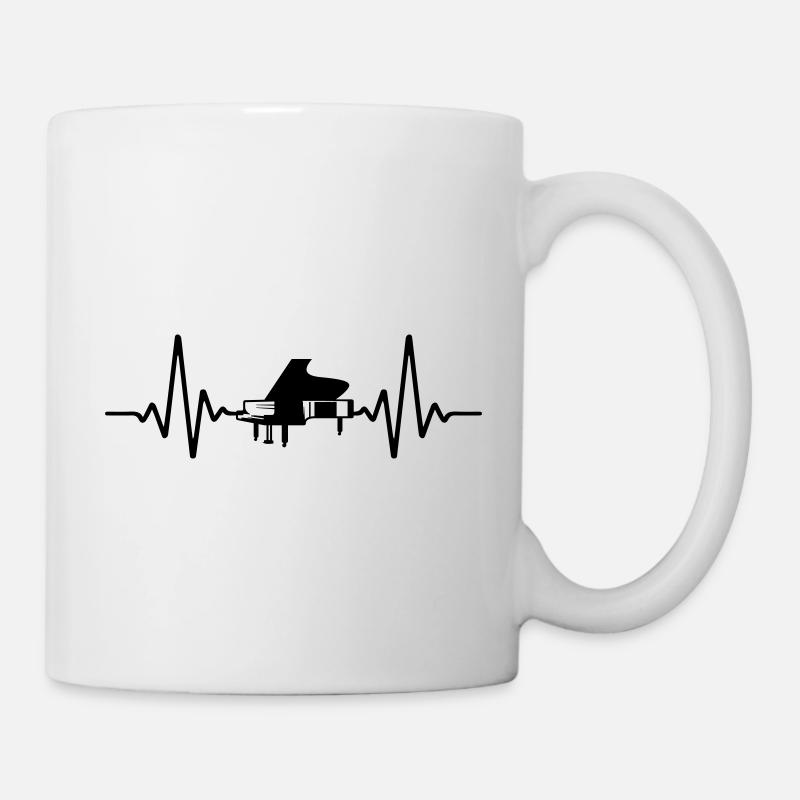 Musique Piano battement de cœur | Couleur changeable - Mug blanc - blanc