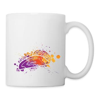 Döner Kebab Farbklecks Teigtasche - Tasse - Weiß - Rechts