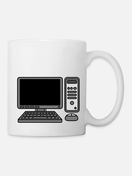 Computer Tastatur Maus Bildschirm - Tasse - Weiß