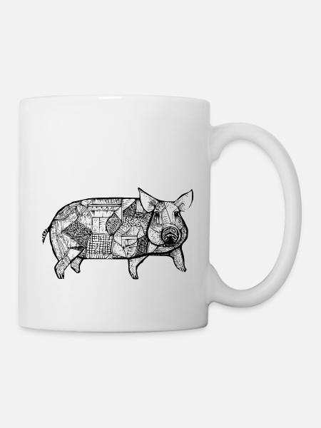 Schwein süß Schweinchen Schweine Tier Tiere 12 - Tasse - Weiß