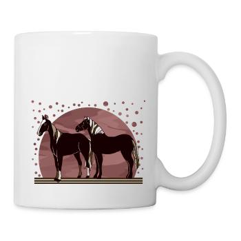 Pferde - Tasse - Weiß - Rechts