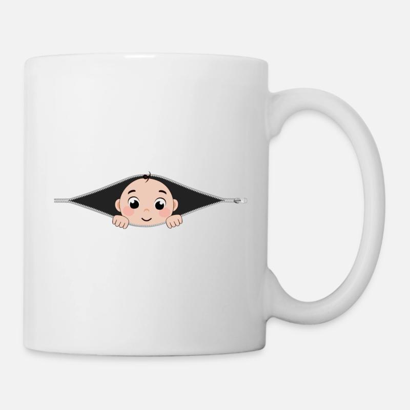 Ich bin schwanger ist ein Junge - Baby schaut heraus - Tasse - Weiß