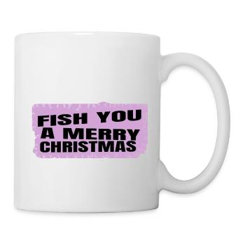 angling adorable cute comic happy bubaprints funny - Tasse - Weiß - Rechts