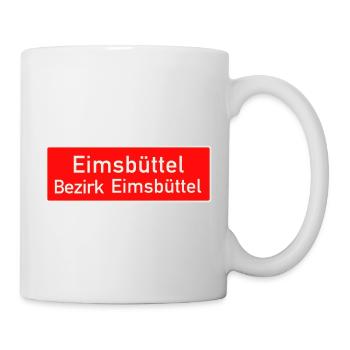 Eimsbüttel - Orts Bezirksschild Hamburg - Tasse - Weiß - Rechts