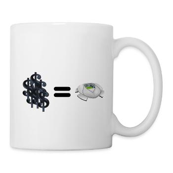 Money and football equal Qatar - Mug - white - Right