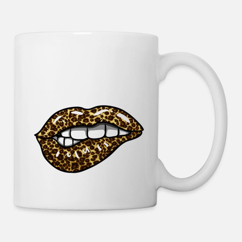 Lèvres de léopard - Mug blanc - blanc
