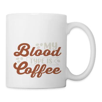 Mon groupe sanguin est café - Mug blanc - blanc - Droite