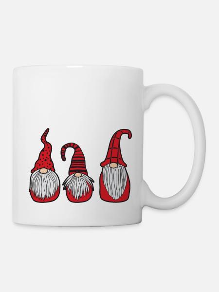 Dwarf Gnome Christmas Nordic - Mug - white