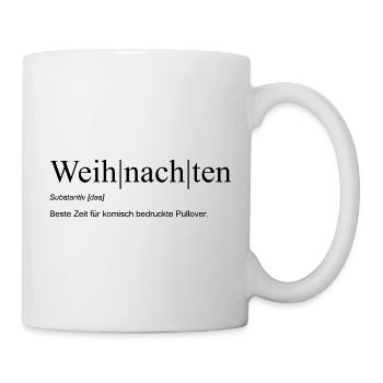 Weihnachten -Zeit für komisch bedruckte Pullover - Tasse - Weiß - Rechts