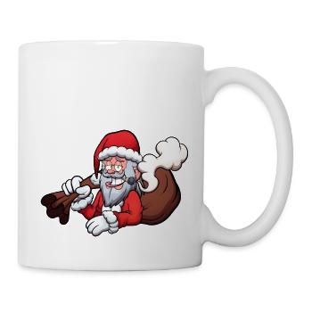 Santa Claus Smoking A Joint - Mug - white - Right