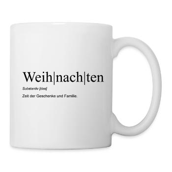 Weihnachten - Zeit der Geschenke und Familie - Tasse - Weiß - Rechts