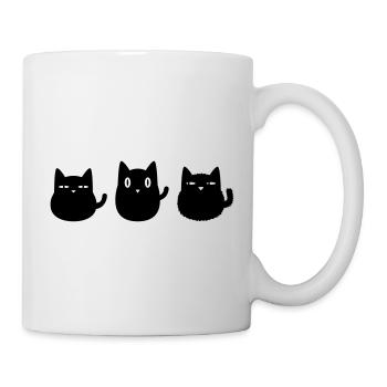 Drei schwarze Katzen - Tasse - Weiß - Rechts