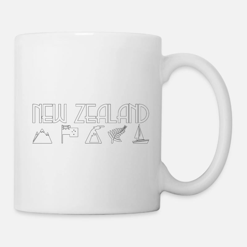Drapeau de la Nouvelle-Zélande Fern Backpacker Cadeau - Mug blanc - blanc