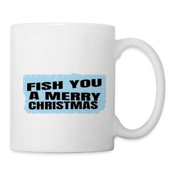 beards computer birthday present fish head - Tasse - Weiß - Rechts