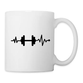 Hantel Herzschlag - Tasse - Weiß - Rechts
