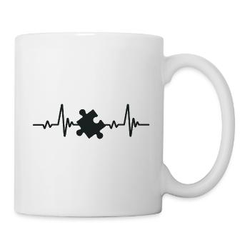 Puzzle | Herzschlag - Tasse - Weiß - Rechts