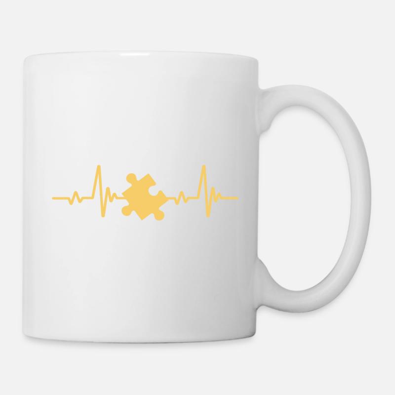 puzzle | Battement de coeur - Mug blanc - blanc