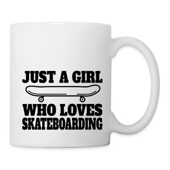 Skateboard Girls Skater Skateboarding Longboard - Mug - white - Right