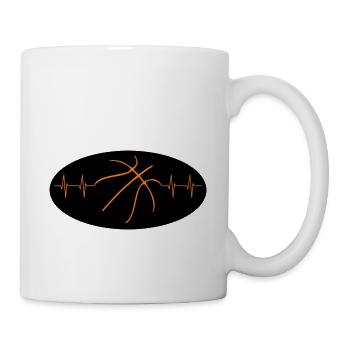 Basketball Herzschlag heartbeat Streetball - Tasse - Weiß - Rechts