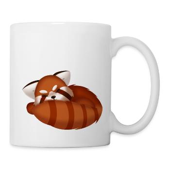 Roter Panda, schlafend - Tasse - Weiß - Rechts