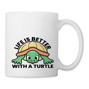 La vie est meilleure avec une tortue - Mug blanc - blanc - Droite