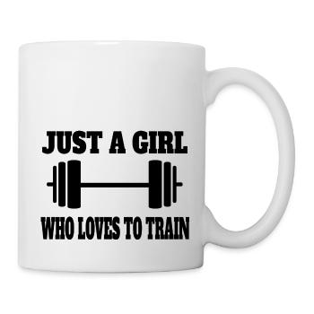 Fitness Muskel Frau Training Mädchen Bodybuilderin - Tasse - Weiß - Rechts