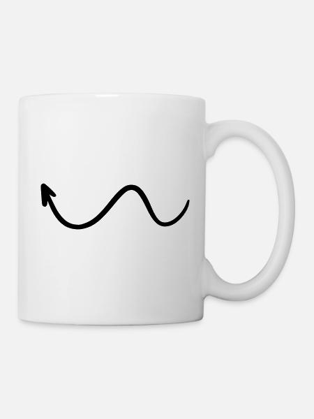 Arrow drawing sketch black - Mug - white