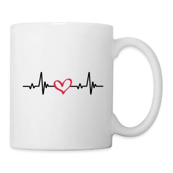 Battement De Coeur Avec Le Coeur - L'amour - Mug blanc - blanc - Droite