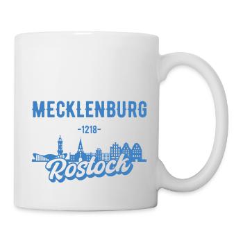 Rostock Mecklenburg Skyline Geschenk - Tasse - Weiß - Rechts