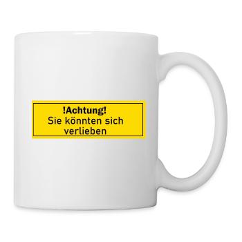 verlieben verliebt liebe Geschenk Geschenkidee - Tasse - Weiß - Rechts