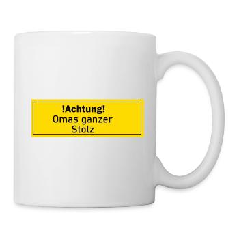 Omas Stolz Oma Liebling Geschenk Geschenkidee - Tasse - Weiß - Rechts