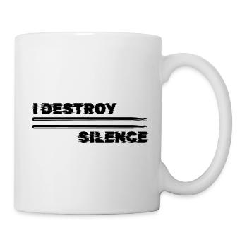 Batterie, ich zerstöre die Stille - Tasse - Weiß - Rechts