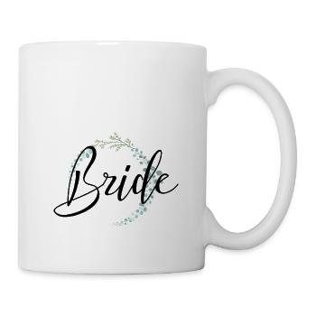 Bride Schriftzug mit schöner Umrandung - Tasse - Weiß - Rechts