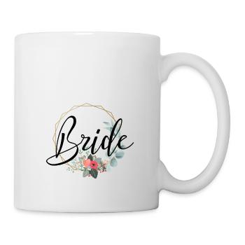 Bride Schriftzug mit schöner Umrandung - Tasse - Weiß - Rechts