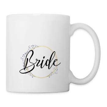 Bride Schriftzug mit schöner Umrandung - Tasse - Weiß - Rechts
