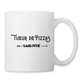 Tueurs de pizzas sans pitié humour - Mug blanc - blanc - Droite
