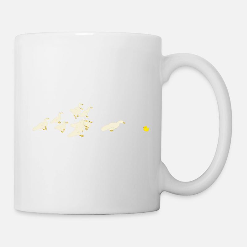 Enten und Gummiente - Tasse - Weiß