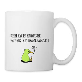 Kiwi Vogel versus Tyrannosaurus Rex - Tasse - Weiß - Rechts