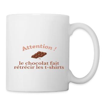 Le chocolat fait rétrécir les t-shirts ! - Mug blanc - blanc - Droite