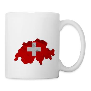 Switzerland flag in the shape of the country - Mug - white - Right