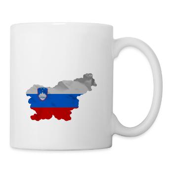 Slovenia flag in the shape of the country - Mug - white - Right