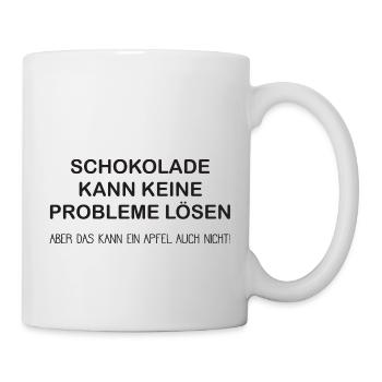Schokolade löst keine Probleme - Tasse - Weiß - Rechts