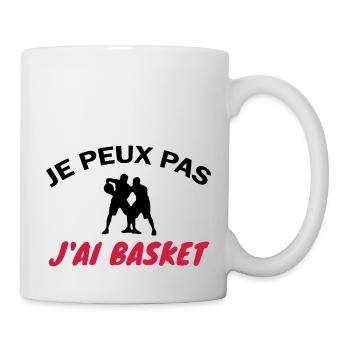 je peux pas j ai basket / cadeau humour basket - Mug blanc - blanc - Droite