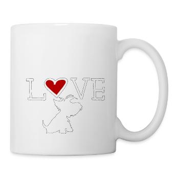 Ich liebe Hunde, West Highland White Terrier - Tasse - Weiß - Rechts