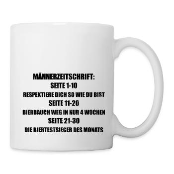 MÄNNERZEITSCHRIFT - lustiger Spruch - Tasse - Weiß - Rechts