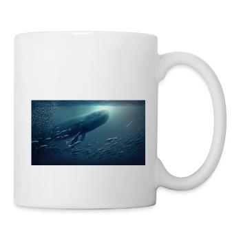 Wal und Fisch - Tasse - Weiß - Rechts