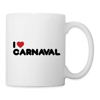 Ich liebe Karneval Design Schwarz - Tasse - Weiß - Rechts