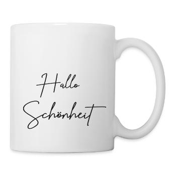 Hallo Schönheit - Tasse - Weiß - Rechts