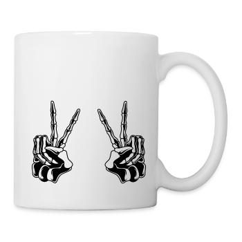 Skull Peace Hand - Tasse - Weiß - Rechts