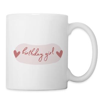 Birthday Girl lettering with hearts - Mug - white - Right